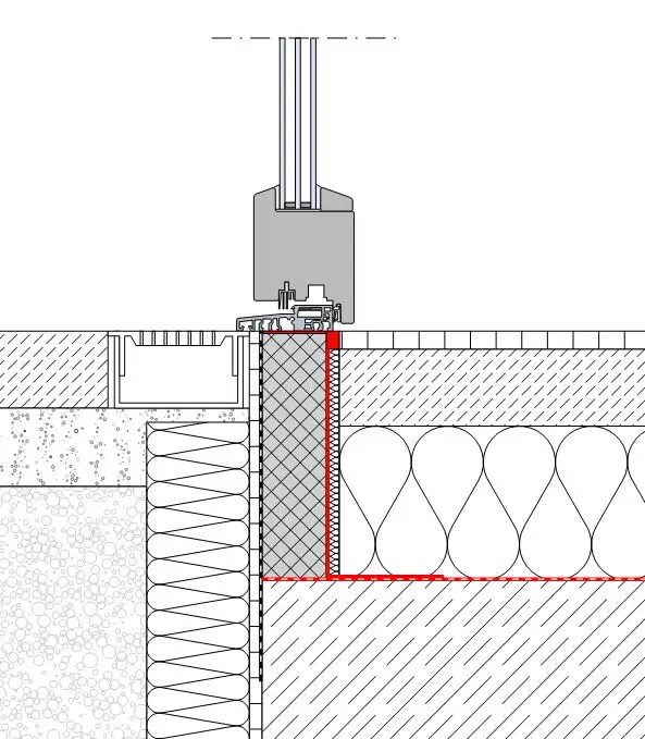Detail Luftdichtheitsebene Schwelle Terrassentür